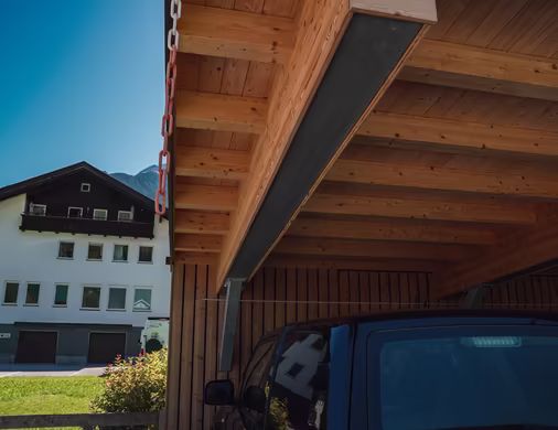 Neubau Carport - Stützenfreie Ausführung © Jakob Kirnbauer